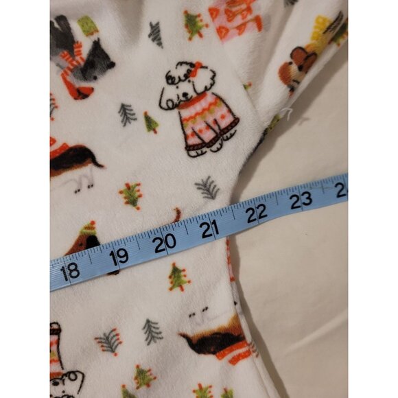 Cuddl Duds Womens Fleece Pajama Top M White winter DOGS Print so soft cozy warm - Picture 3 of 4